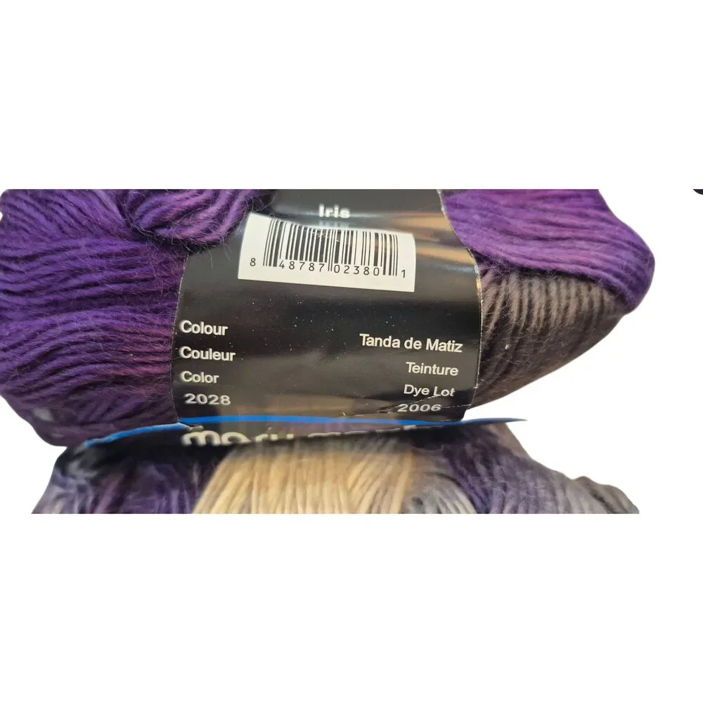 6.5 Skeins Mary Maxim Prism Yarn - Iris #2028 - Dye Lot 2006 - 100% Acrylic DK L